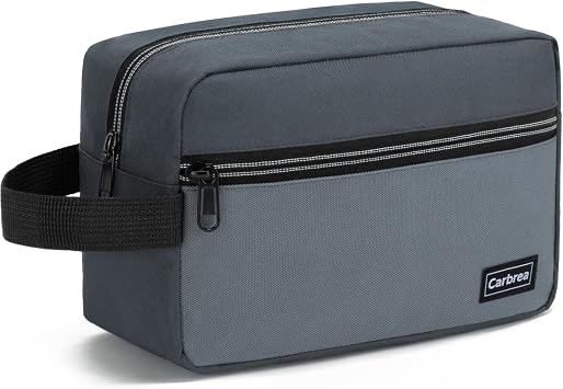 Carbrea Travel Toiletry Bag - Small Toiletry Bag for Men Skincare Bag for Toiletries Accessories Gifts - Grey