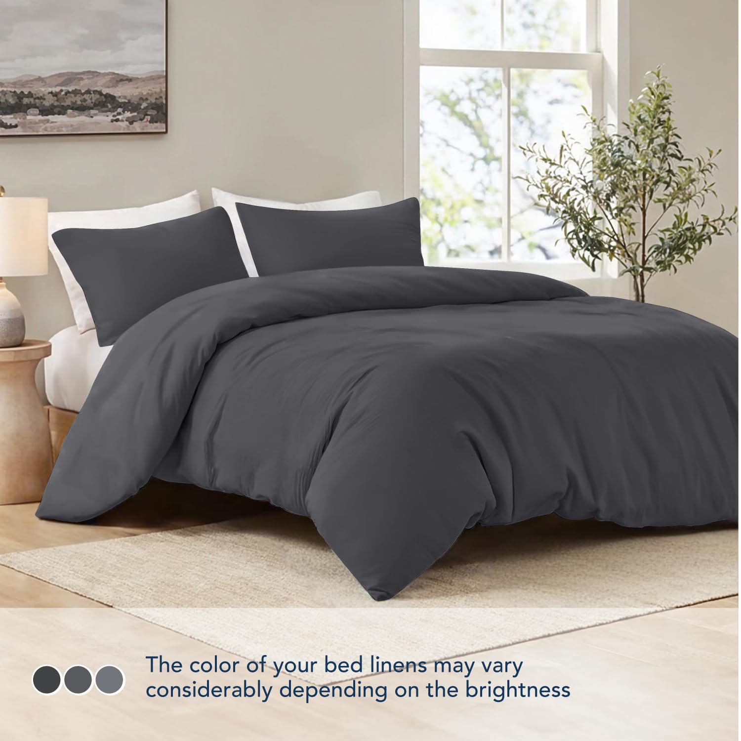 Dreamzie Dekbedovertrek 200x200 Cm Met 2 Kussenslopen 50x70 Cm Donkergrijs 200x200 Volwassen Bedset Van 100 Procent Microvezel Gecertificeerd Vr 67acffd1dcfbd29b530dab4f