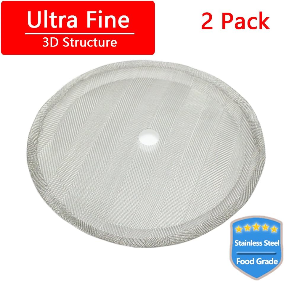 2 Pack - 18/8 (304) Stainless Steel French Press Replacement Filters, 4 Inches Diameter, Food Grade Stainless Steel, Filters For French Press Coffee Maker, Easy To Clean, Reusable And Eco-friendly