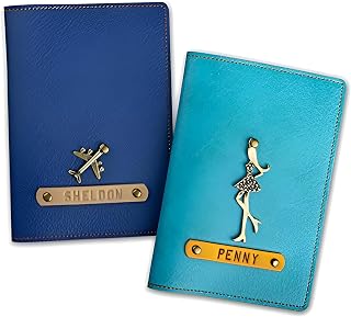 The Junket Luxury Personalized Leather Passport Cover for Couple with Name | Matching Passport Covers with Elegant Charms... Price In India