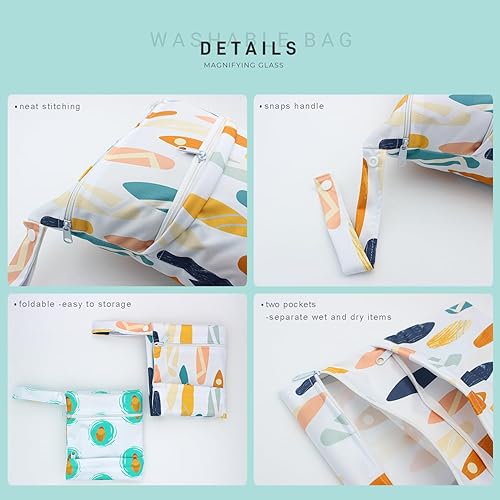 Miniatura 5 de Bolsa impermeable y reutilizable para trajes de baño, viajes, baño, playa, piscina, pañales, bolsa de gimnasio de yoga, ropa sucia y húmeda,