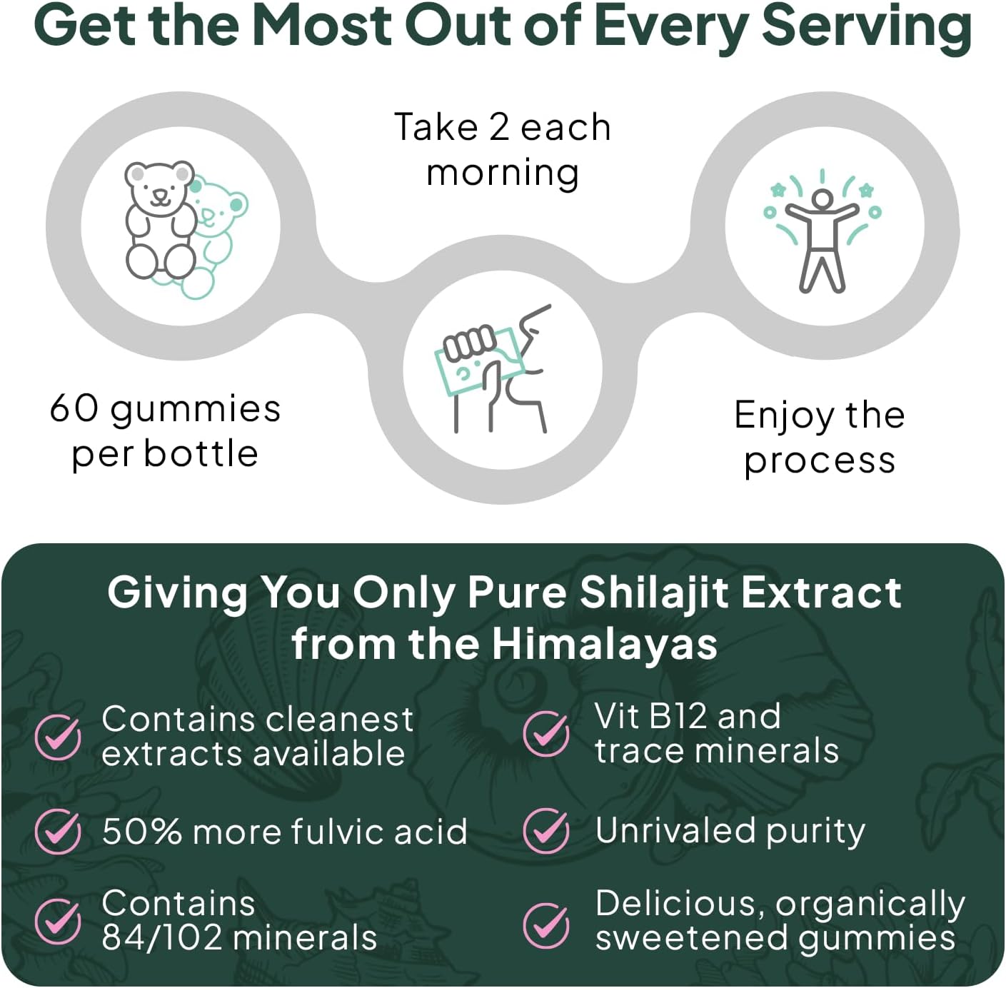 Organics Ocean Shilajit for Men and Women - Shilajit Supplement with Vitamin B12, Chromium and Selenium for Age-Defying, Energy, Hormone Support - Pumpkin Cocoa Flavor - 60 Gummies