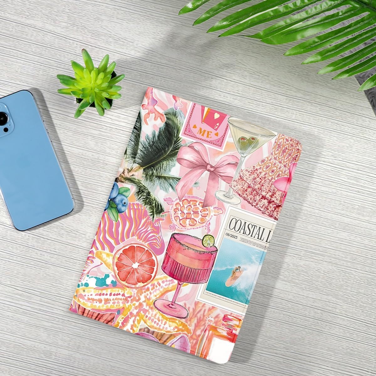 Cute Preppy Tablet Case for iPad (A16) 11th Gene Case 11 Inch 2025/10th 2022 10.9 Inch,Girly Kawaii Aesthetic Cases PU Leather Adjustable Stand Protective Cover Funda for Women Girls