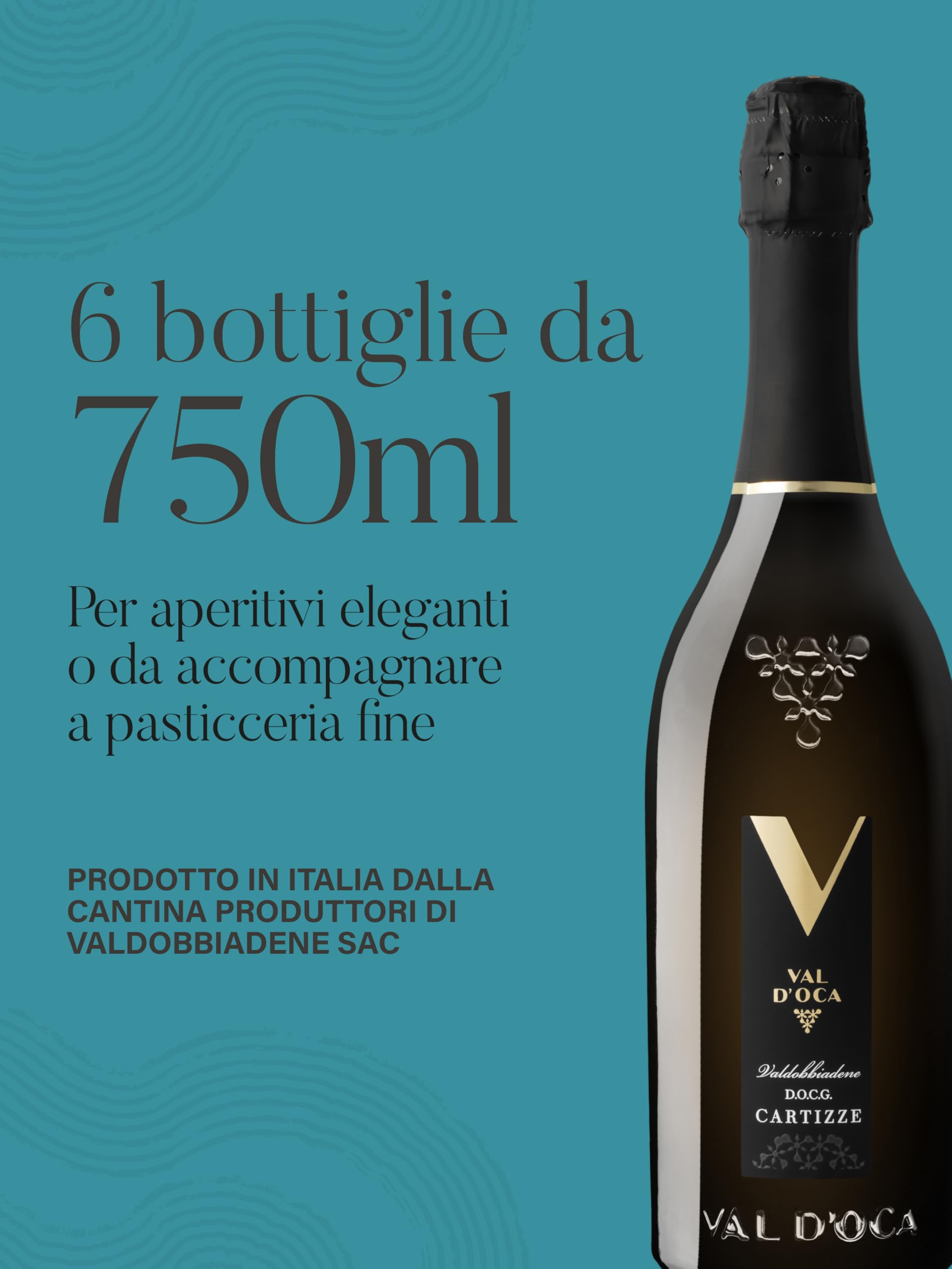 6 bottiglie CARTIZZE Prosecco Valdobbiadene Superiore DOCG VAL D OCA