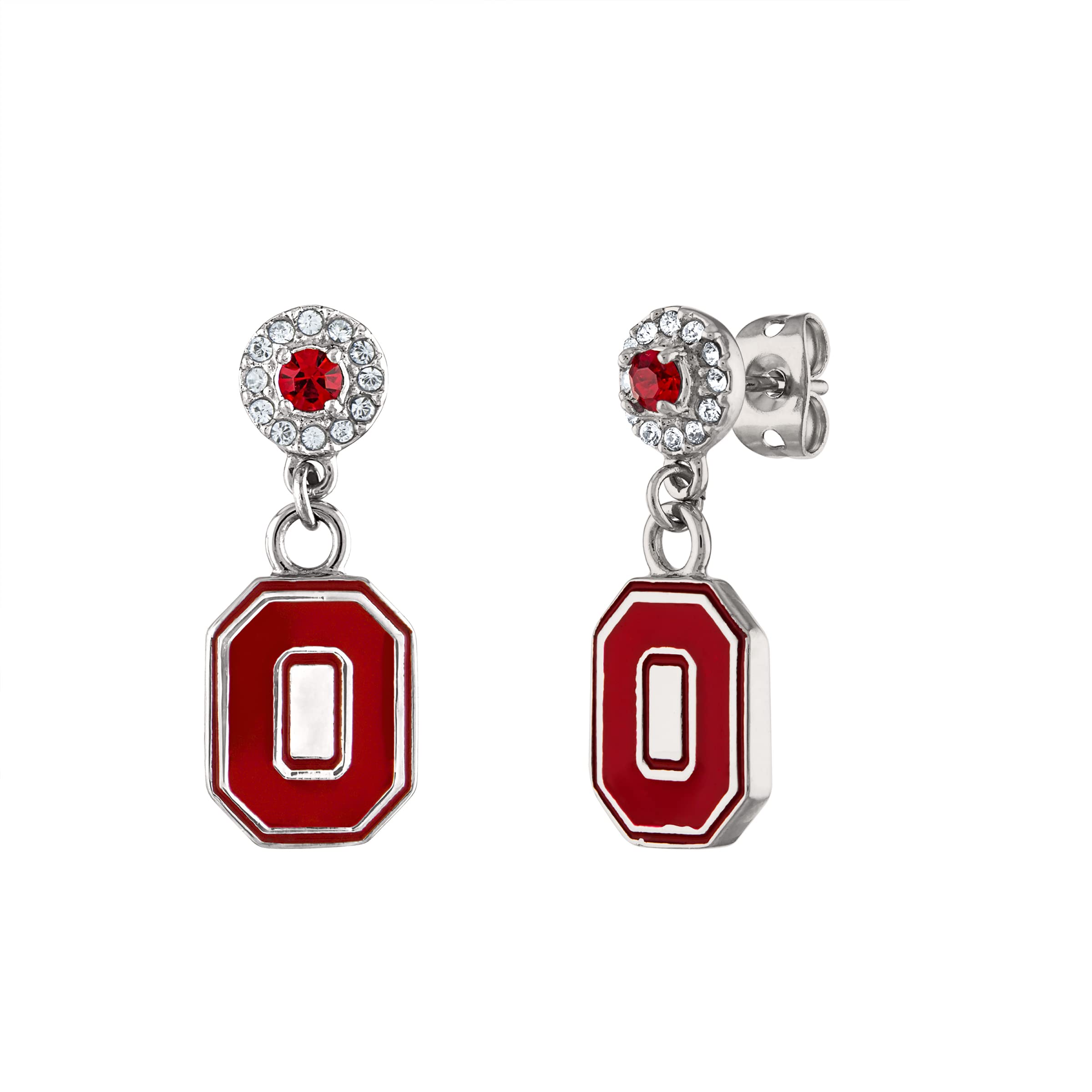 Stone Armory Women's College Drop Earrings- Dangle Earrings with Crystal - Hypoallergenic - Surgical Stainless Steel or 18K Gold Plated Surgical Stainless Steel - Ready to Gift in Gift Box (Multiple Teams Available)