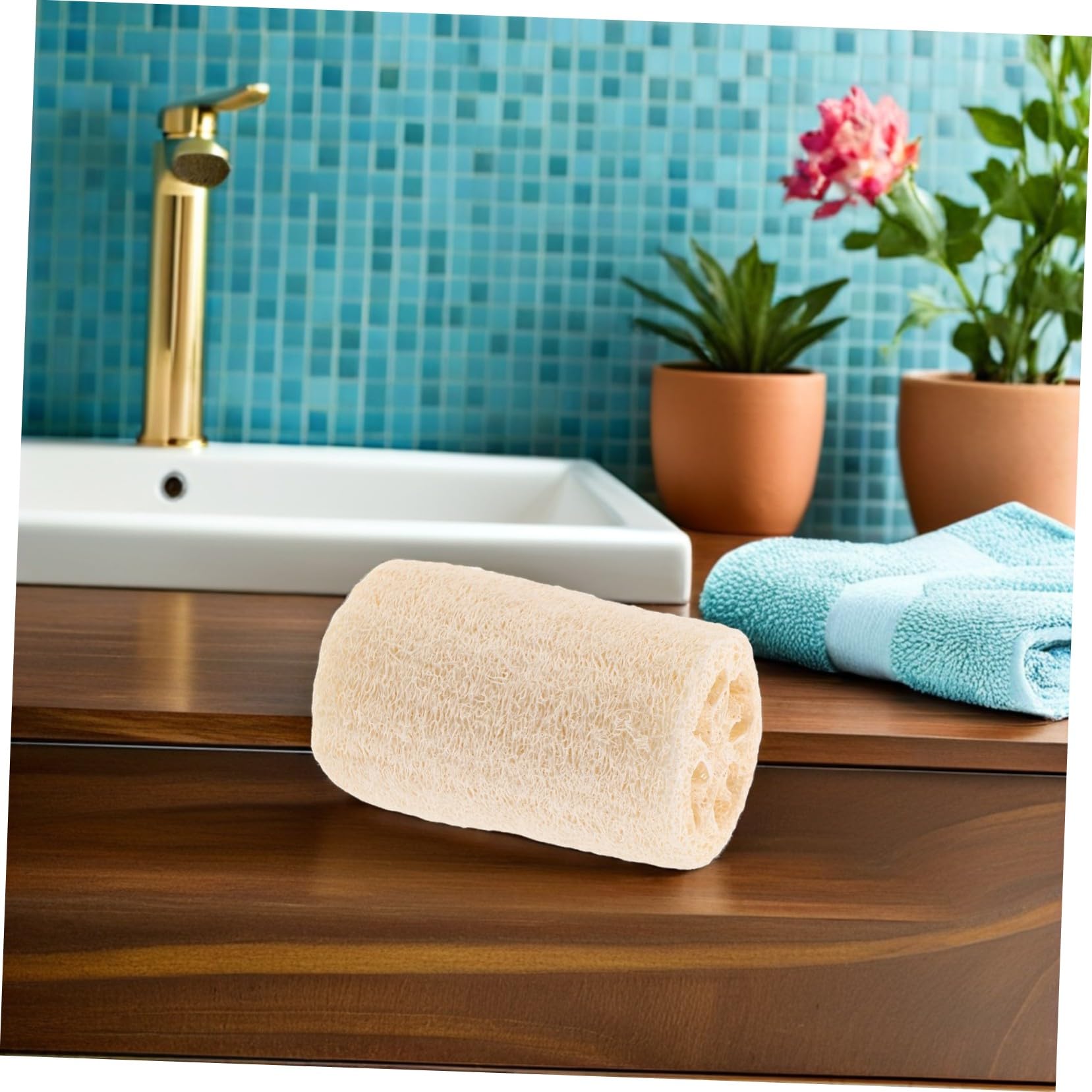 Gatuida 8 Piezas Esponja Natural Luffa para Baño y Cocina Exfoliante Corporal y Depurador Multiuso Masaje Relajante y Limpieza sin Químicos Diseño Ergonómico Cómodo para Hombres y Mujeres