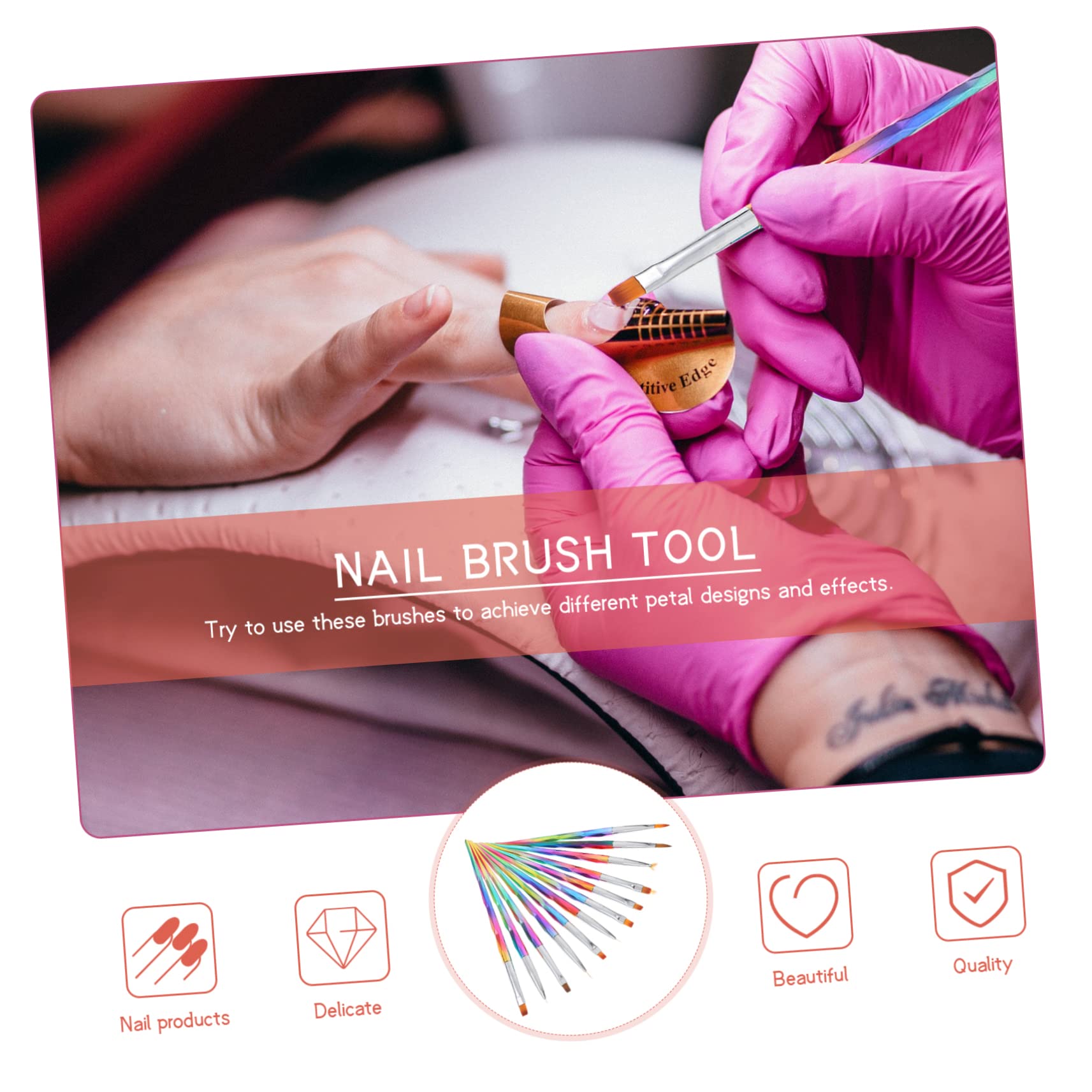 Healeved 24pezzi Penne Per Nail Art Professionale Con Pennelli Per Manicure Strumenti Per Decorazione Unghie Creativo Per Estetiste e Principianti