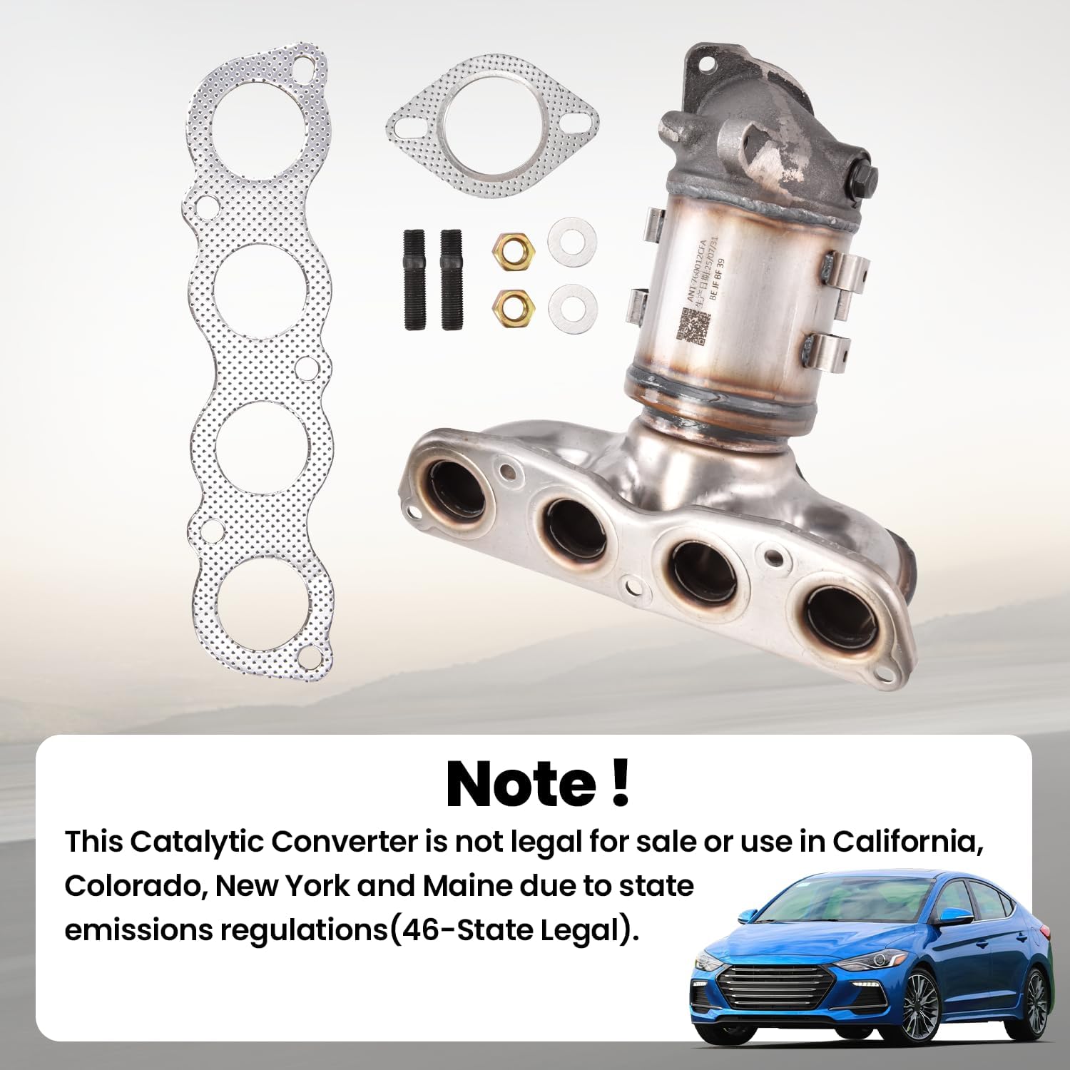 674-092 Front Catalytic Converter Fit for Hyundai Elantra 2.0L 2017-2020, for Kia Forte&Forte5 2.0L 2017-2021, Replace 28510-2EFB0 28510-2ESA0 28510-2ESB0 327-10007 327-10170 33369