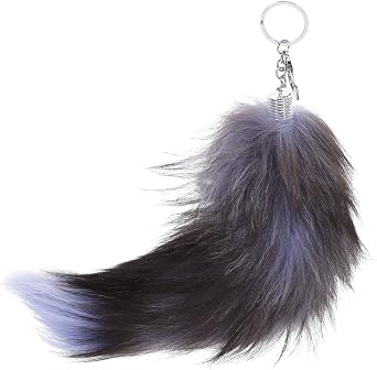 Fluffy Faux Fox Fur Tail Key Ring and Fluffy Faux Animal Tail Keychain - Handbag Accessory