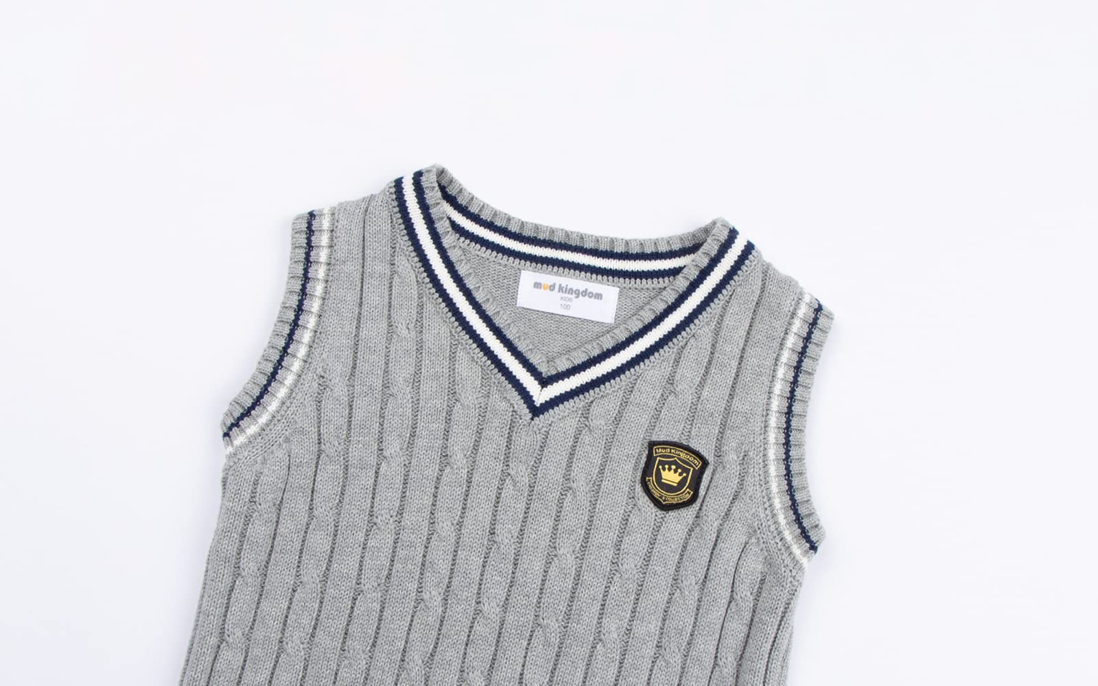 Mud Kingdom Suéter para Niñas y Niños Chaleco de Punto Cuello en Forma de V Volver al Uniforme Escolar Primavera y Otoño 3-10 años