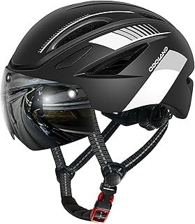 Odoland Fahrradhelm mit Magnetvisier für Erwachsene, Leichter Radhelm mit abnehmbarem Sonnenvisier Atmungsaktiv MTB Helm für Damen und Herren