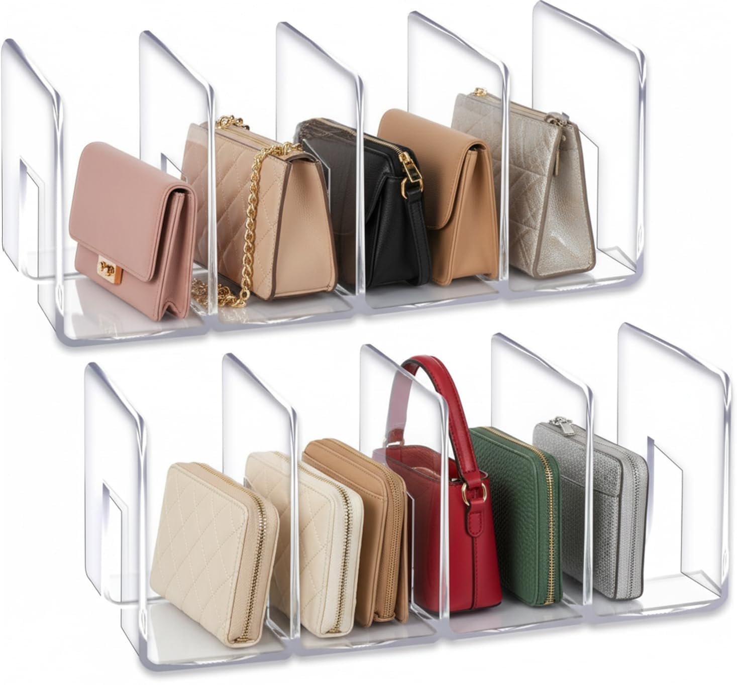 Amazon.com : YAGELI Clear Acrylic Purse Organizer for Closet, 3-4
