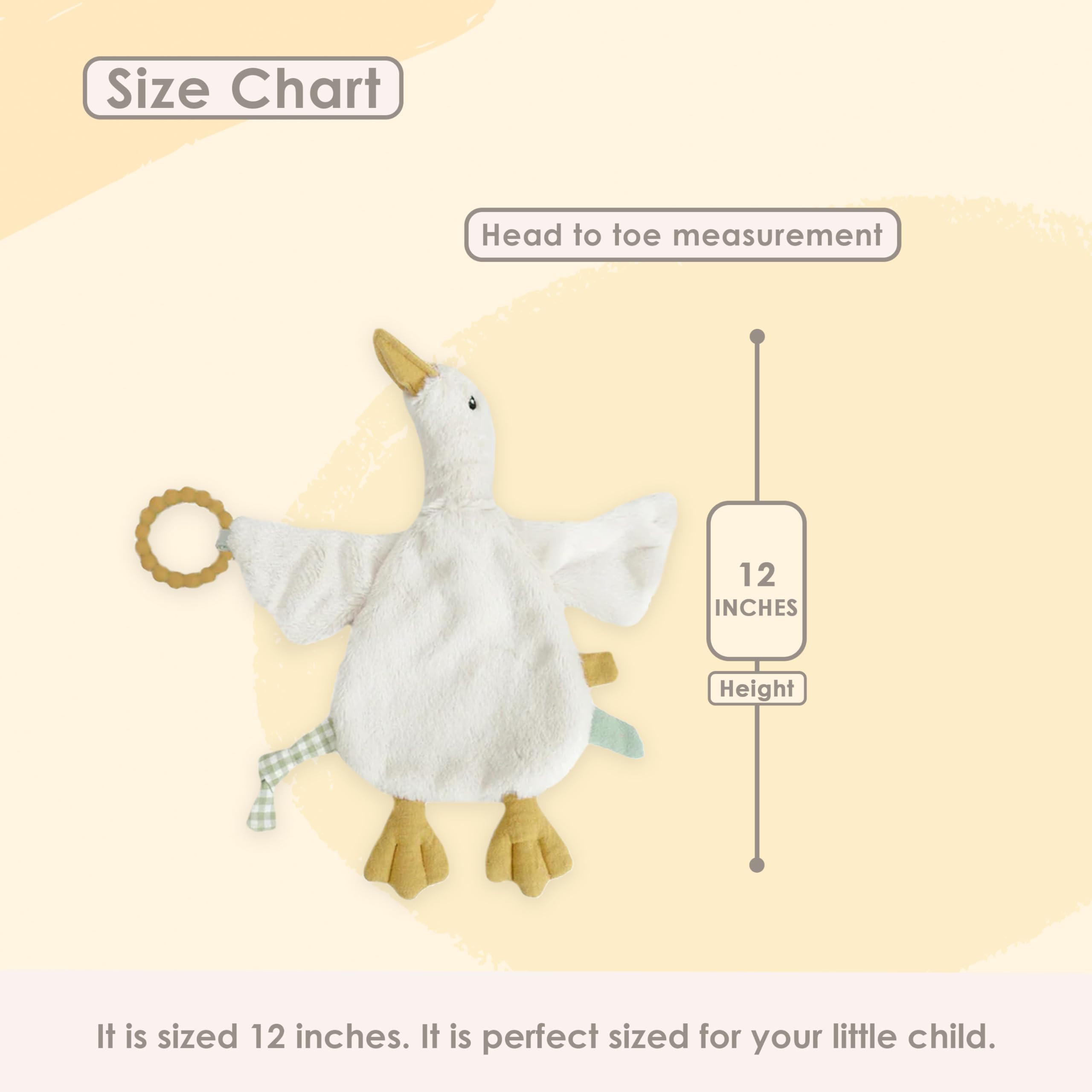 MON AMI PRU Goose Silicone Teether Security Blanket 12"/30.5cms, 12X10X3 inches - Image 3