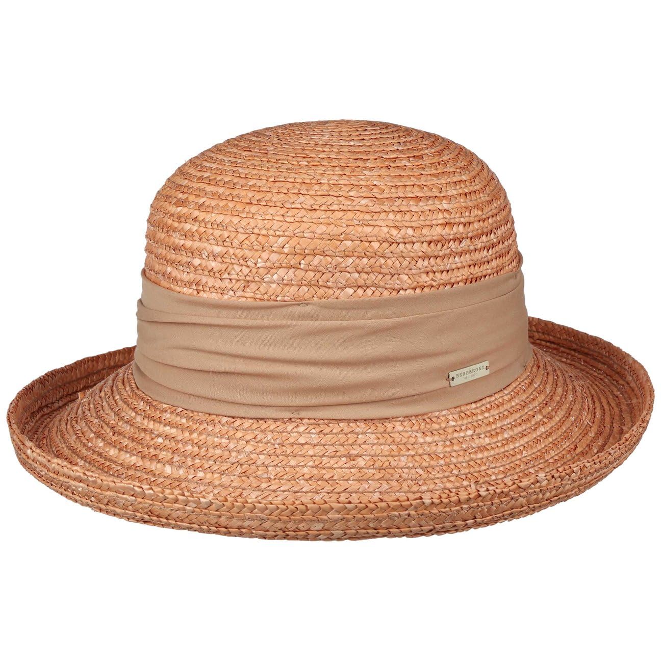 Seeberger Dilara Cappello in Paglia Donna - Berretto con Risvolto da Sole pistagna Primavera/Estate Estate