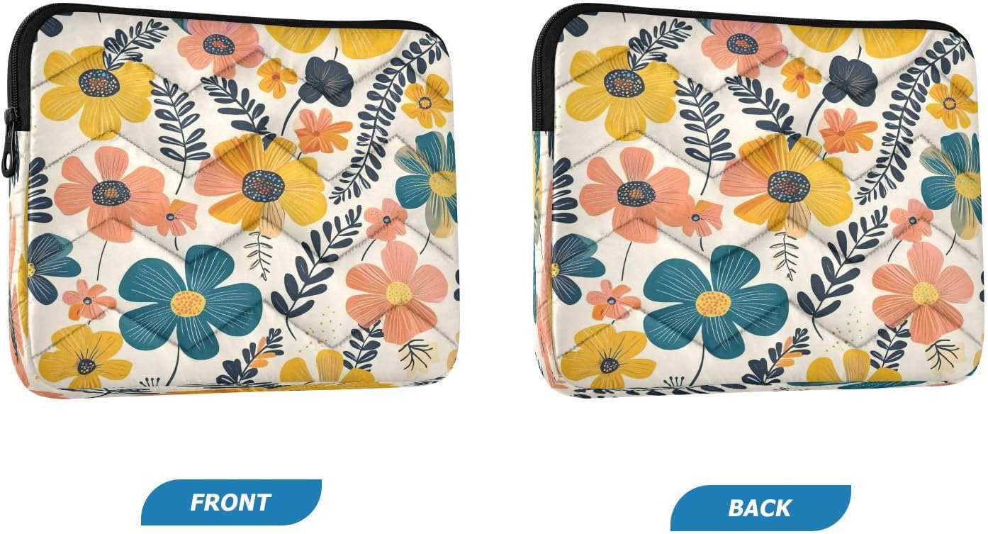 Colorful Flower Laptop Sleeve 13-14 Inch Shockproof Protective Laptop Case Briefcase Carrying Case Computer Bag for Notebook, Tablet image 2