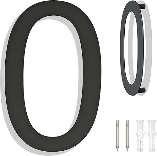 Miniatura 24 de Números grandes de acero inoxidable de 8 pulgadas, número de puerta de dirección de casa moderno negro para exterior, fácil de instalar, negro mate