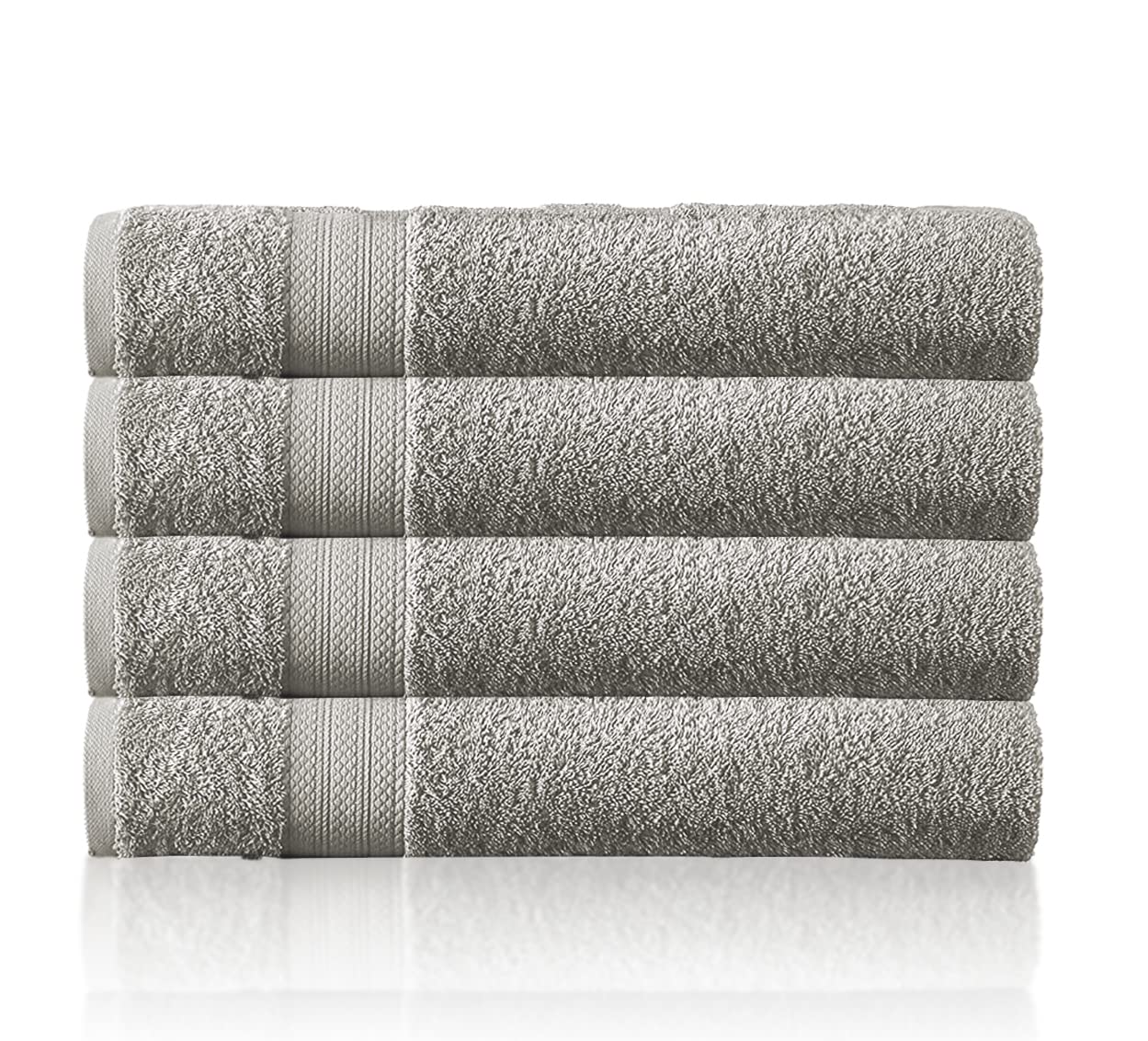 TT ThreadTrade Premium 4 PCs Bath Towels Bath Sheets-Soft and Absorbent 100% Egyptian Combed Cotton 4 Large Bath Bath Sheets (90x170 cm) 500 GSM