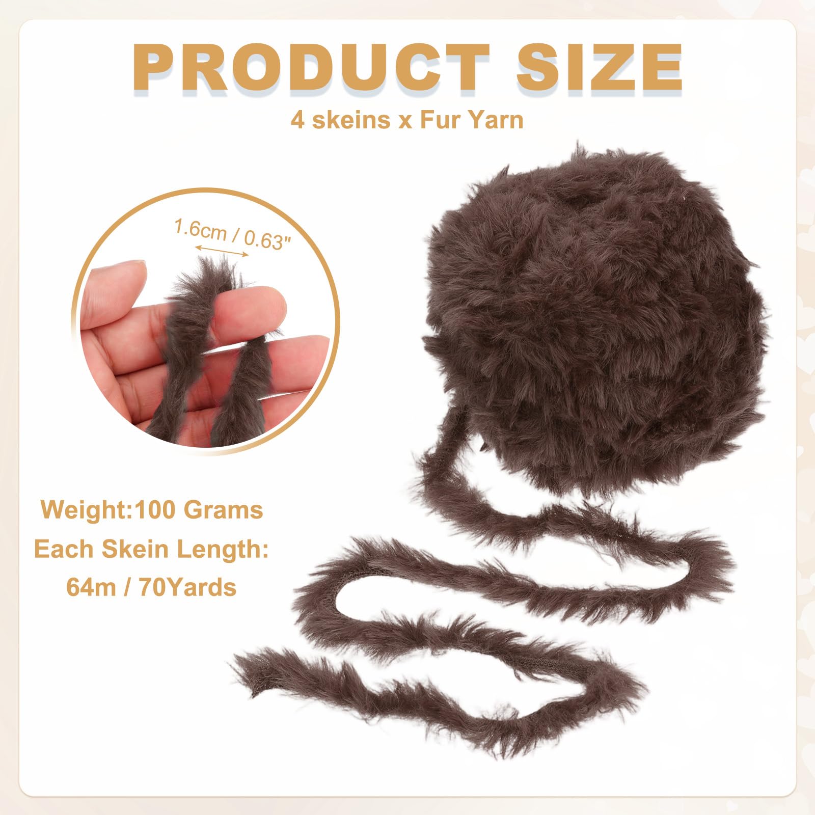 PATIKIL 70 Yards Fur Yarn - Image 2