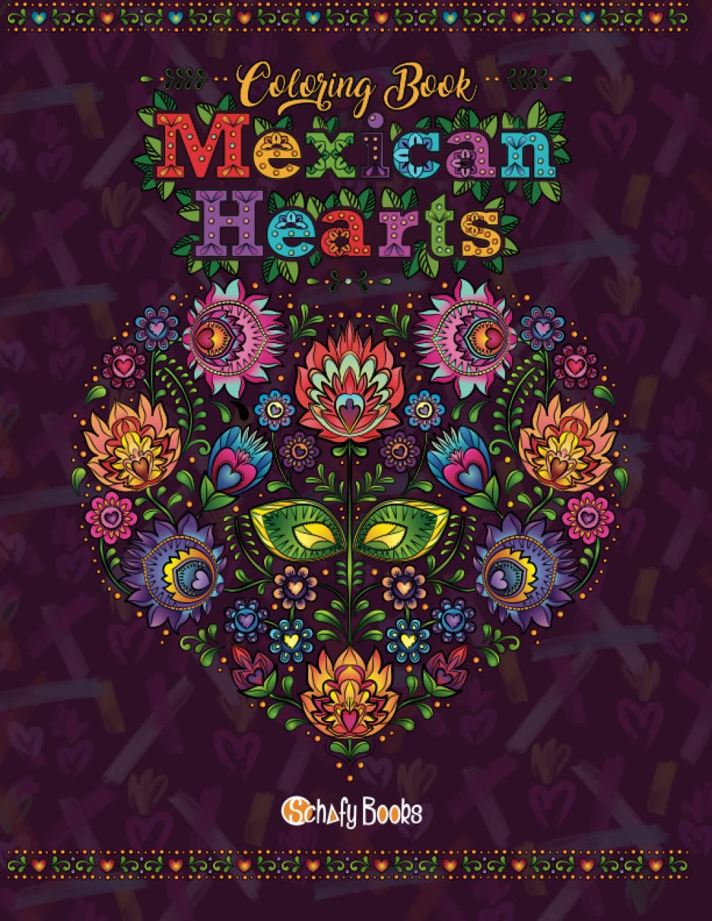 Coloring Book Mexican Hearts