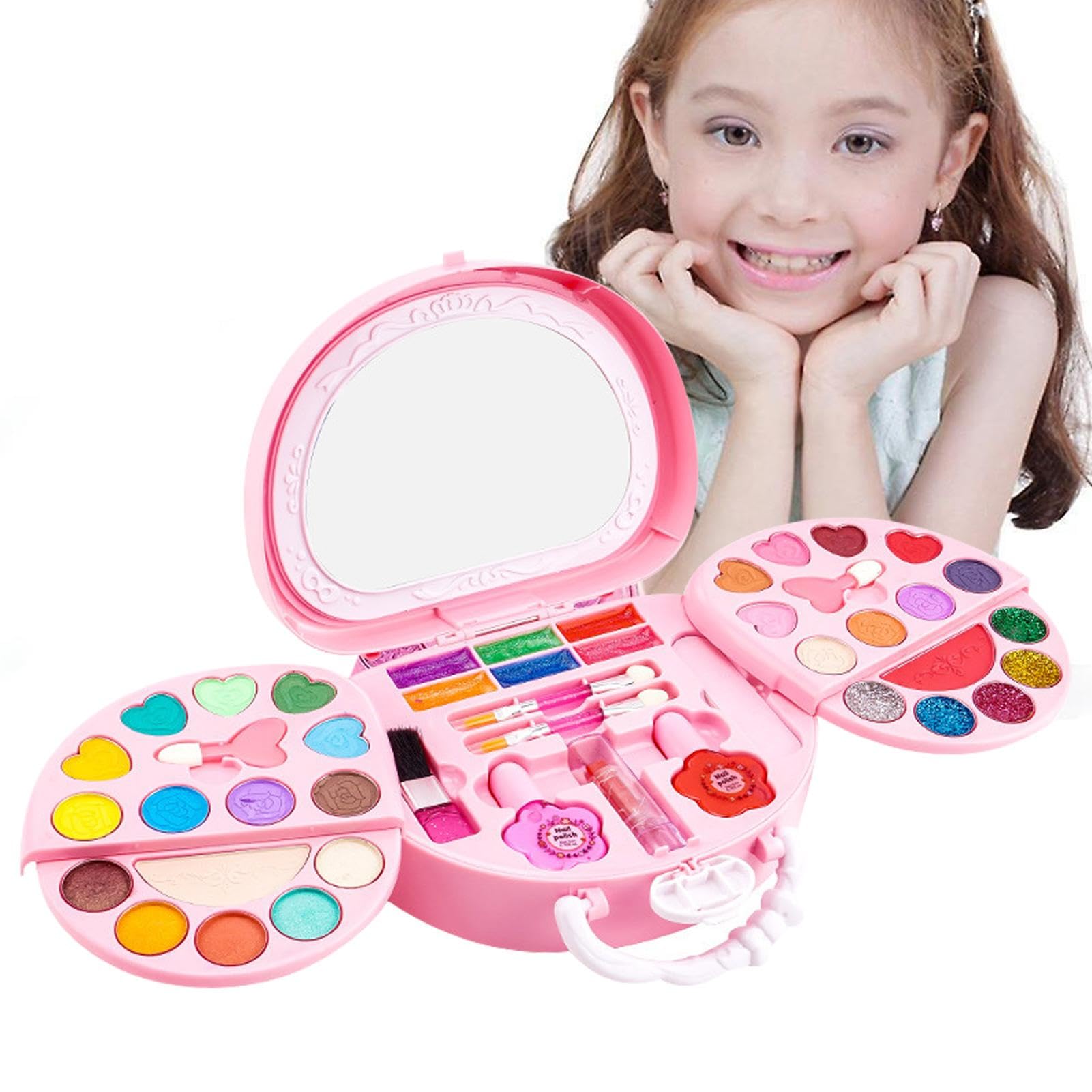 Kit Di Cosmetici per Ragazze,Giochi Di Trucco Bambini per Ragazze | Kit di Trucco per Ragazze Giochi di Cosmetici Principessa Lavabili | Il portatile di Bellezza Simulazione Gioca