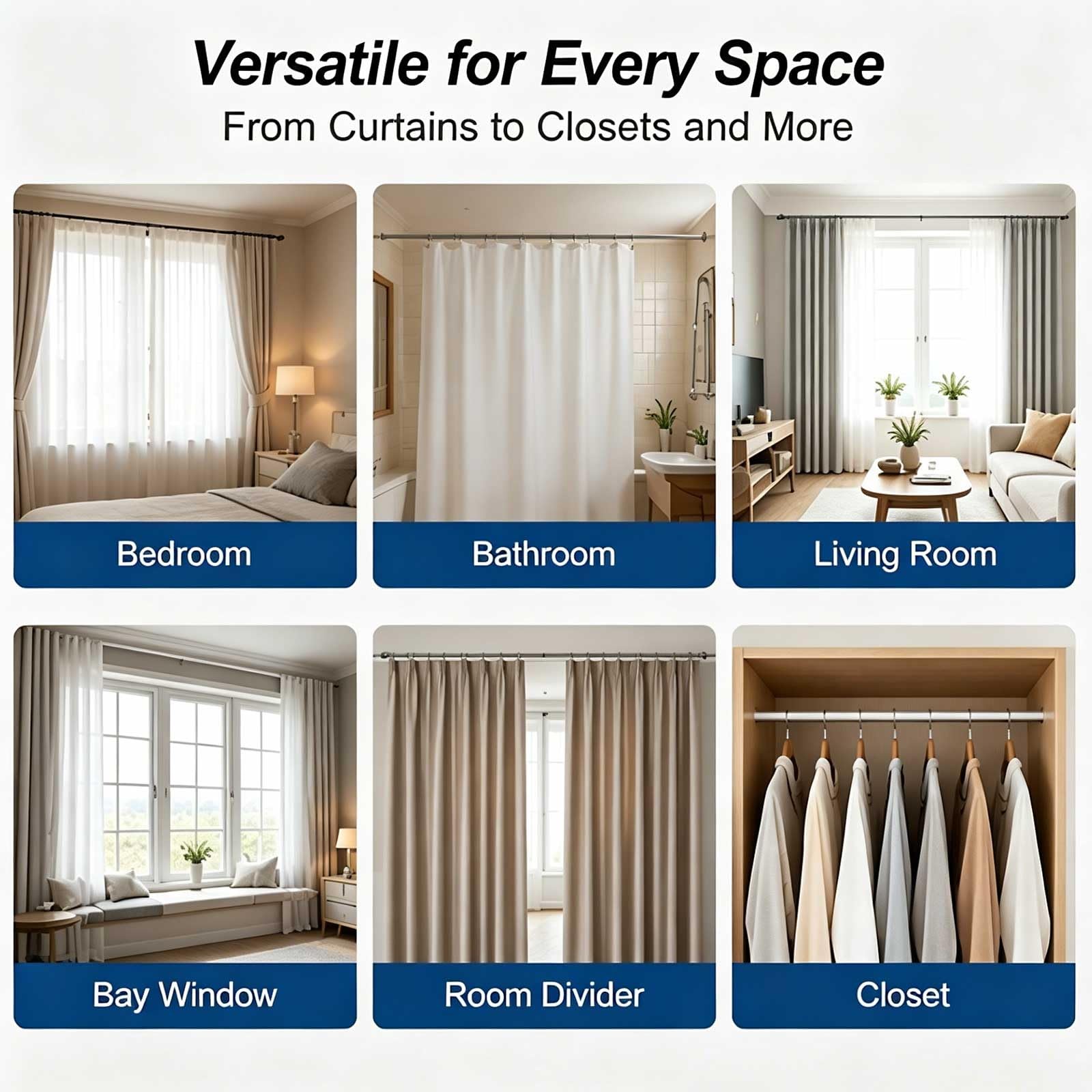 Teleskop Duschstange 50–270 Cm aus Edelstahl, Fenster Gardinenstange Ohne Bohren für Badezimmer, Kleiderschrank, Raumteiler, Rutschfest(Pink,105-160cm/41-63in)