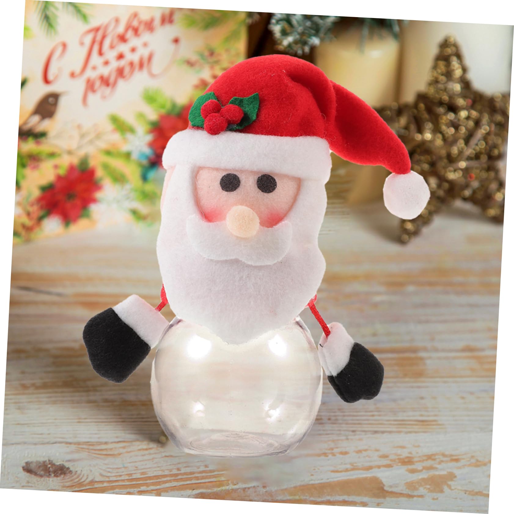 10piezas Cajas De De Navidad Muñecos De Papá Noel Contenedores y Tienda