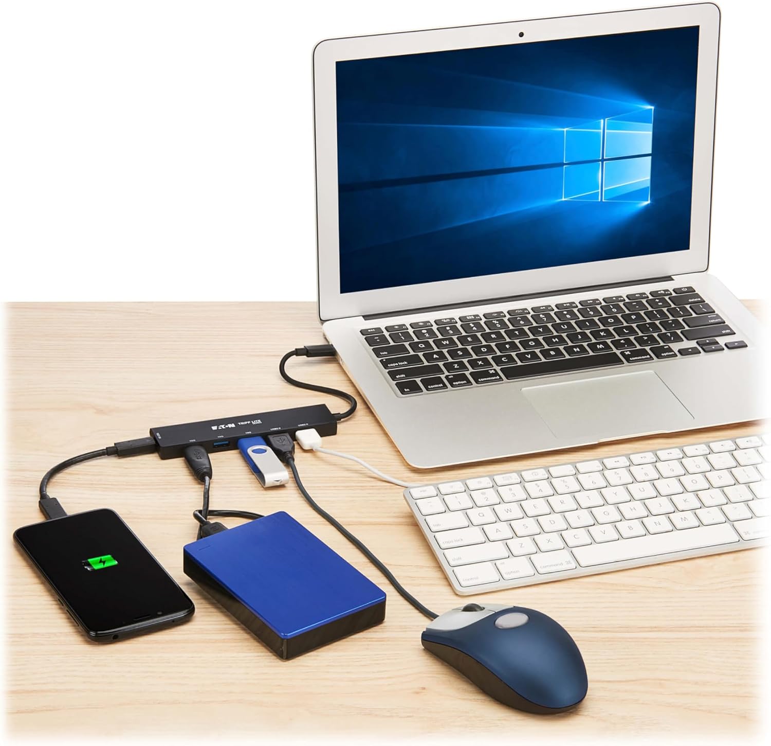 Tripp Lite Slim 6-Port USB-C Hub for Laptop, 1 USB-C and 5 USB-A Ports, USB 3.2 Gen 2 with 10 Gbps Data Transfer, Thunderbolt 3 Compatible, No Software Needed, Black, 3-Year Warranty (U460-006-5A1C)