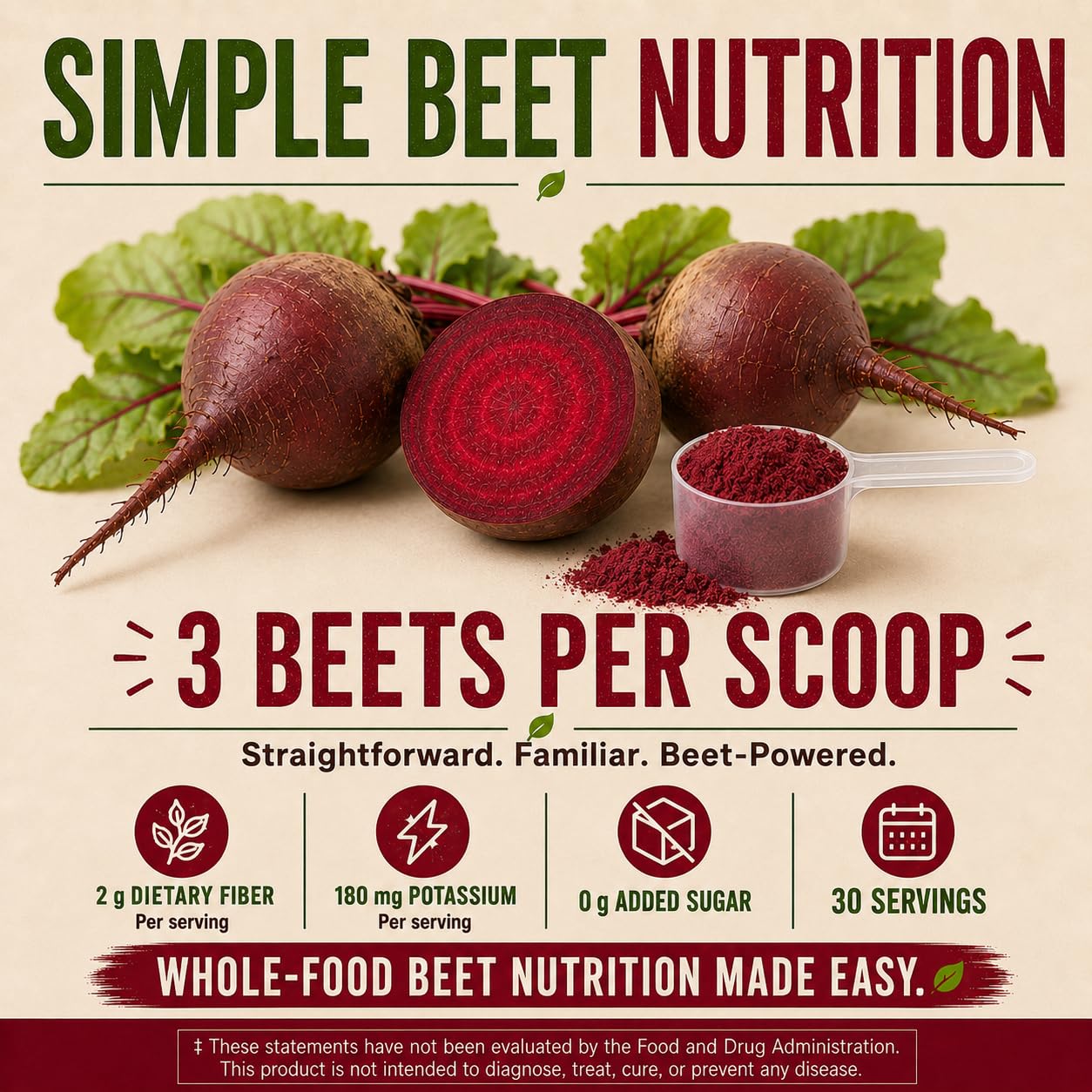 Country Farms Bountiful Beets, Wholefood Beet Extract Superfood, Helps Support Healthy Circulation and Promote Energy, Nitric Oxide Boost, Cherry Flavor, 30 Servings — Amazon image 7
