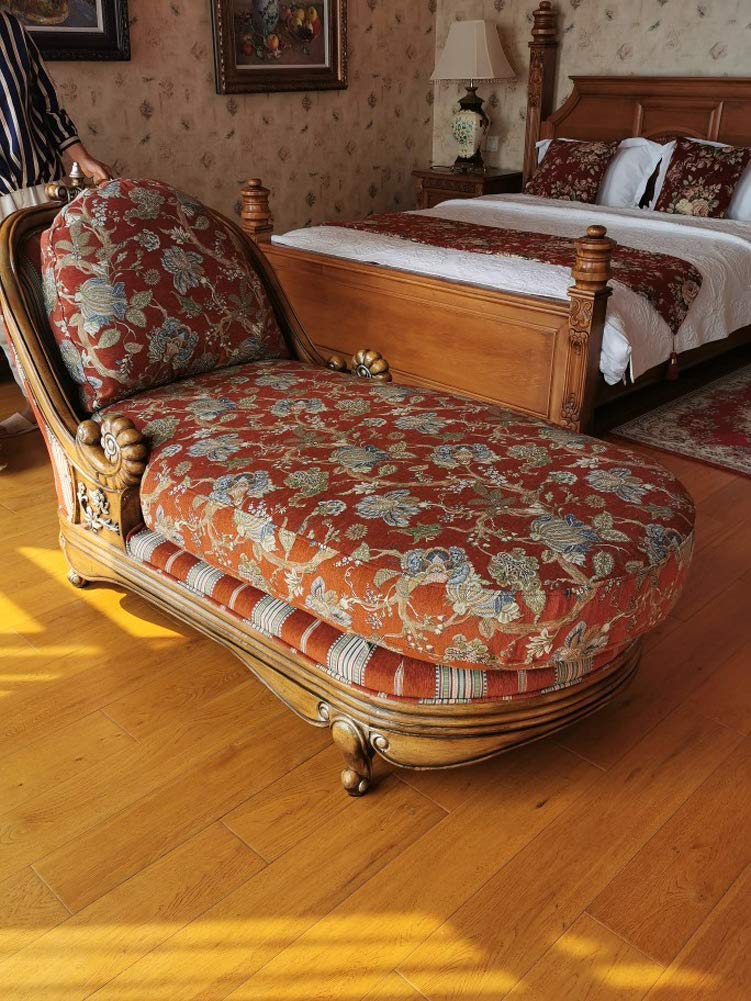 NAKAN Tissu de Rembourrage de Meubles à Motif Floral Traditionnel de Tissu Chenille Lourd 150cm de Large pour Canapé, Rideau, Couverture de Sièges de Chaise(Color:Rouge)