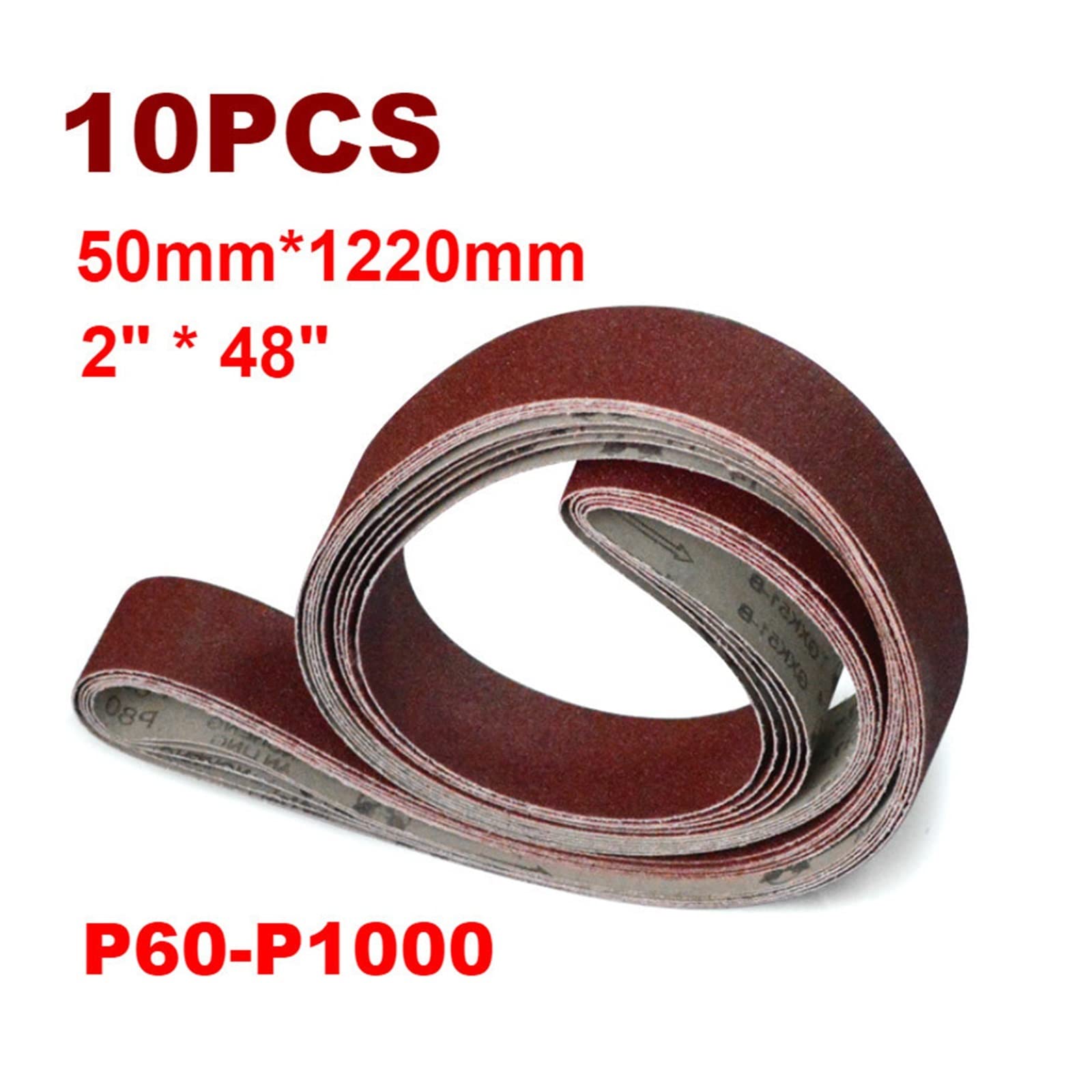 Pas szlifierski 10 sztuk A/O ścierne pasy szlifierskie 50x1220mm 2 "* 48" P60-1000 szlifowanie od zgrubnego do drobnego akcesoria szlifierek taśmowych(P120)
