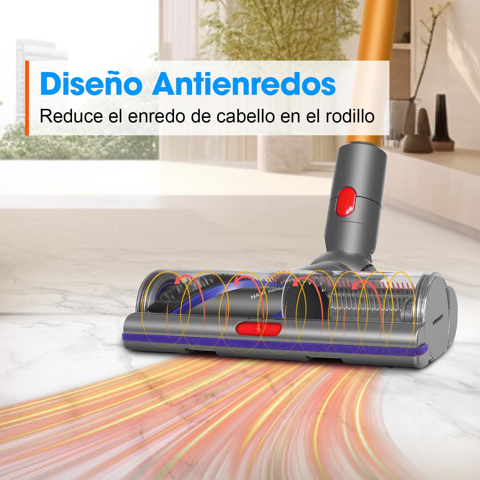 Cepillo High Torque para Dyson V11 Aspiradora, Cepillo Motorizado Compatible con V15 V10 V8 V7, Ajuste del Flujo de Aire, Ideal para Suelos Lisos y Alfombras