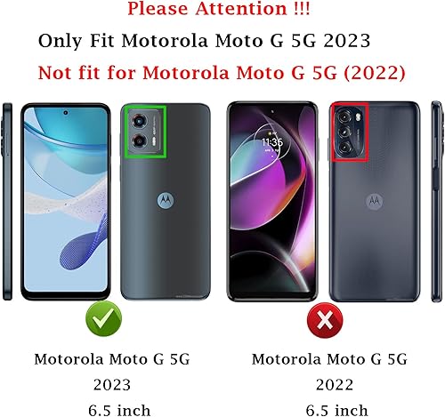 Miniatura 2 de Funda para Moto G 5G 2023 con cubierta deslizante para cámara protector de pantalla HD grado militar de 16 pies probada en caídas Soporte de anillo