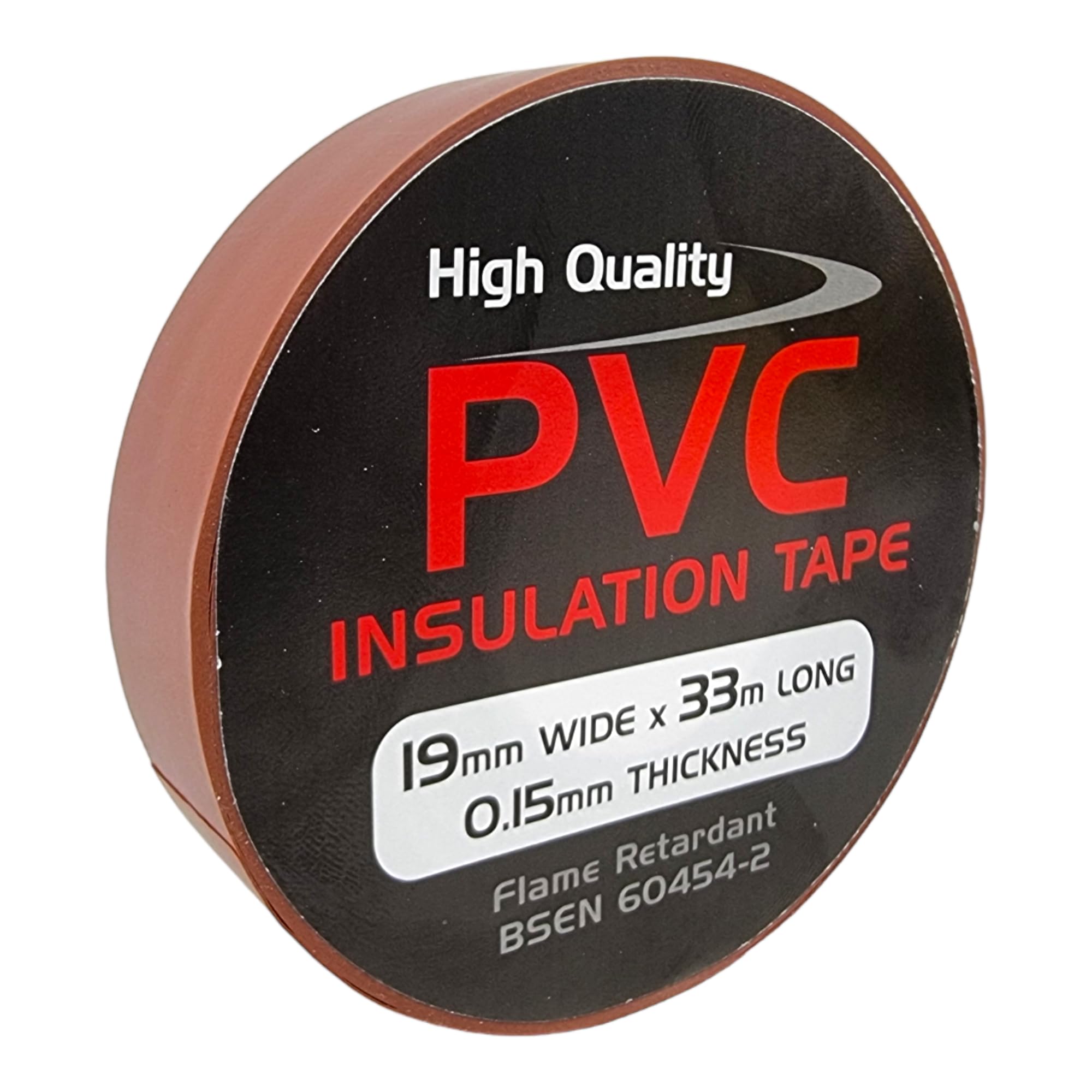 1 Roll of Brown PVC Electrical Insulation Tape, 33m Long x 19mm Wide, Adhesive Insulating Tape for Protecting Electrical Wires