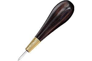 WUTA Ebony Blackwood Diamond Stitching Awl, Premium Leather Stitching Tool