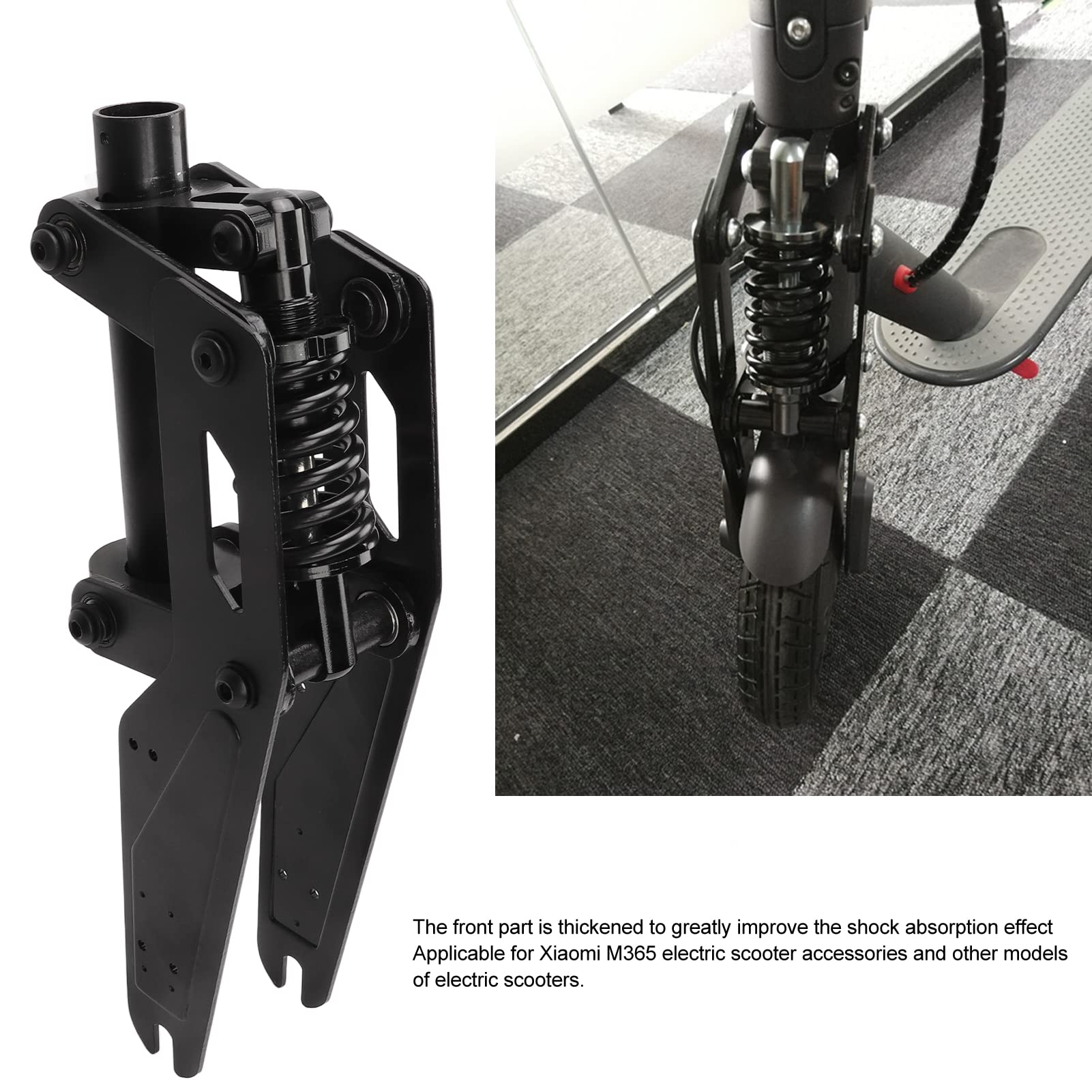 BuyWeek Amortisseur de Scooter Électrique pour Xiaomi M365, Amortisseur de Vibration de Trottinette Électrique Accessoires de Scooter Électrique