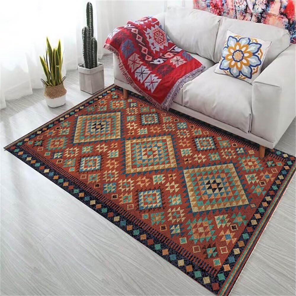 Tapete antideslizante para cuarto juvenil alfombra pasillo rosso retro azul