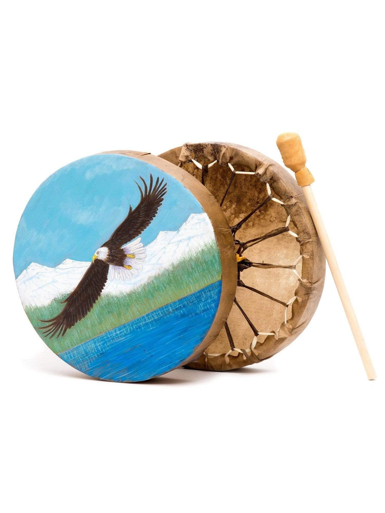 Soaring Eagle Elk Hide Hand Drum - 15