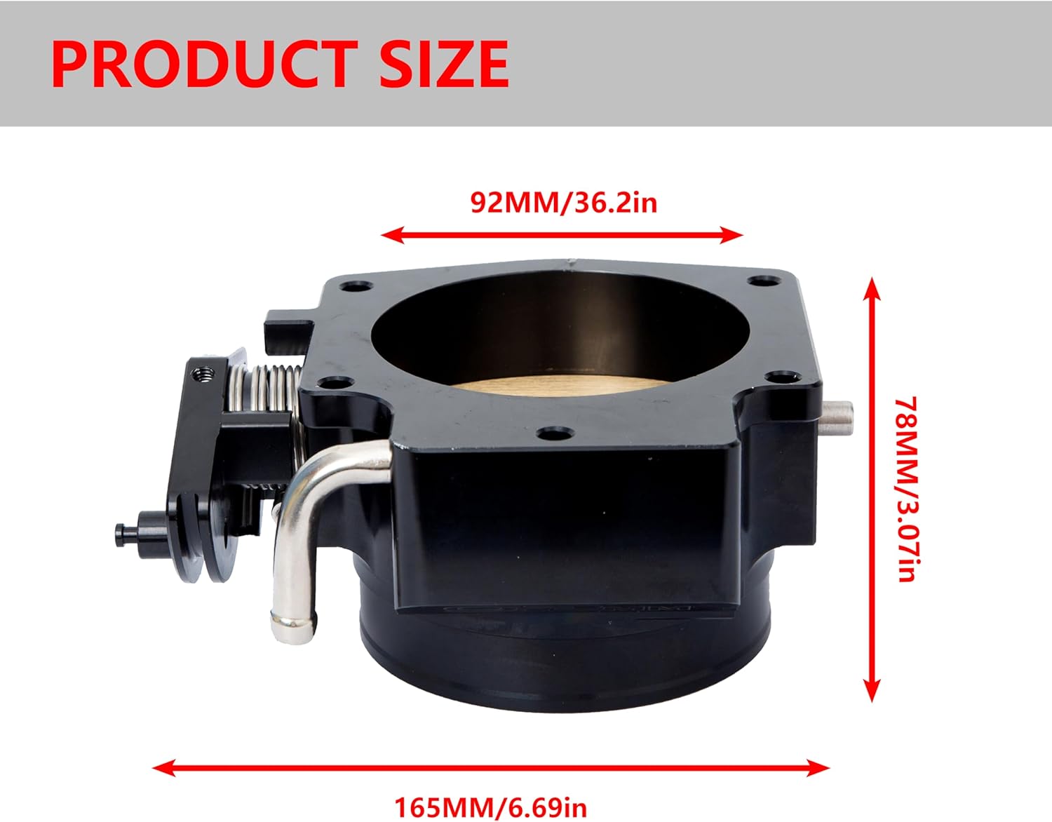 92mm Throttle Body 4 Bolts，for LSX LS1 LS2 LS3 LS6 LS7 for GM Gen III，Black