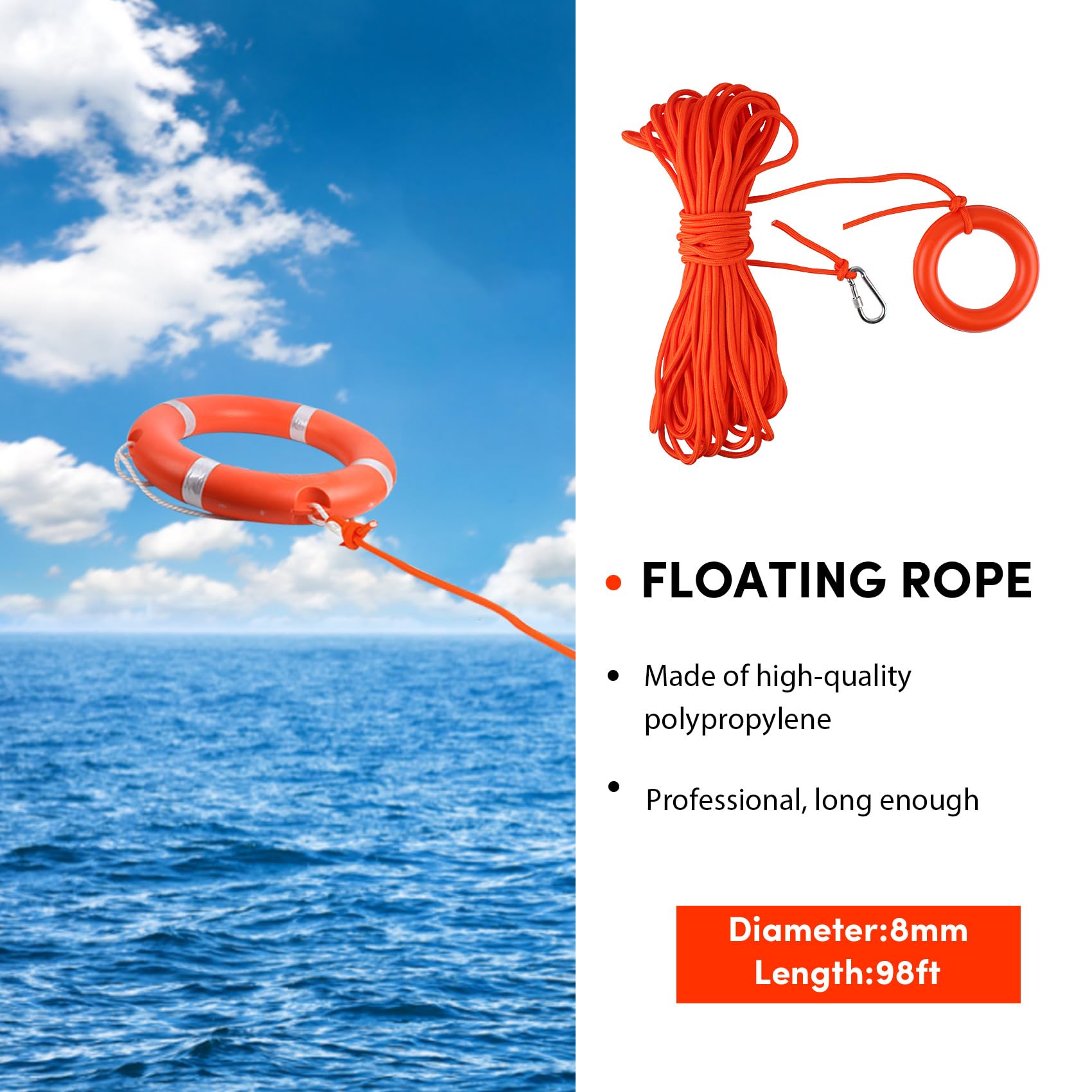 Pool-Rettungsring, 71,1 cm, Boot, Sicherheits-Wurfringe mit schwimmendem Rettungsseil
