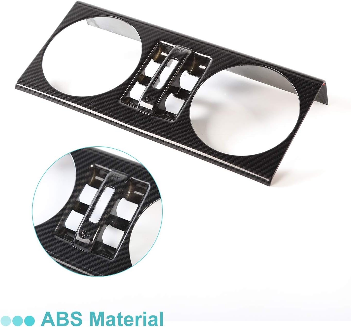 Window Lift Switch Panel Cover Trim for 2007-2010 Jeep Wrangler JK & Unlimited 4 Door (Carbon Fiber Grain)