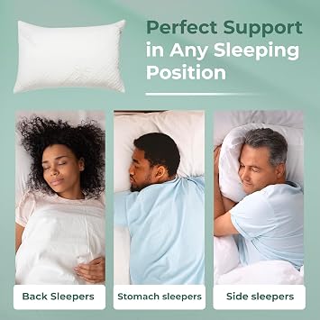 Snuggle-Pedic Standard Shredded Memory Foam Pillow for Sleeping - Cooling and Neck, Back, and Shoulder Support - Ideal for Side Sleepers, Pregnancy, Dorm Rooms, and Travel - USA Quality
