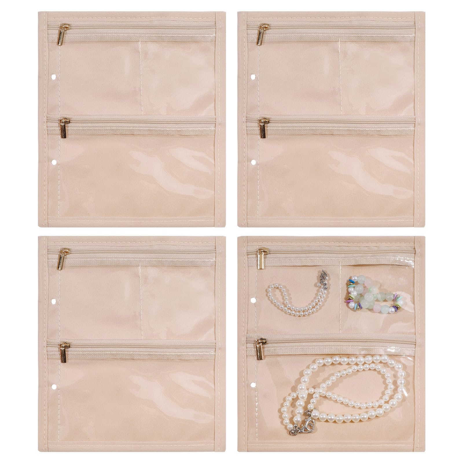 Organizador de almacenamiento para anillos y pendientes en bolsa de terciopelo transparente 1