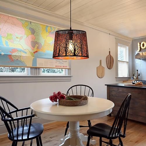 Miniatura 7 de Lámpara colgante moderna grande con cable de luz tejido hecho a mano de 14 pies, lámpara de interruptor regulable, lámpara colgante de linterna