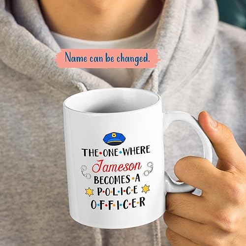 Miniatura 8 de Tazas personalizadas con nombre de oficial de policía, taza de café Best Cop Ever, tazas de cerámica personalizada para policía, regalo de la