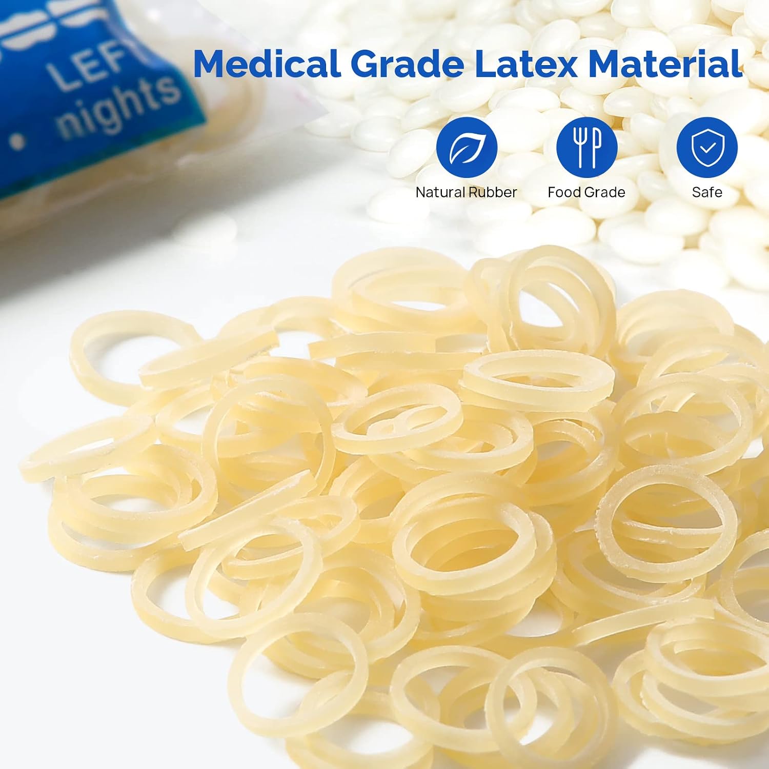 JMU Orthodontic Elastics 5/16 Medium, 500 pack Intraoral Elastic Bands Latex Orthodontic Dental Rubber Bands Made in USA