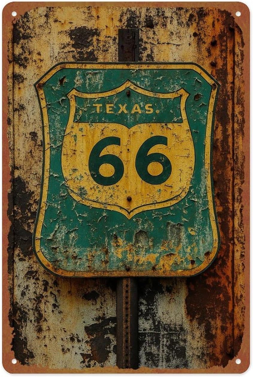 Vintage Route 66 Metal Sign Metal Tin Sign Wall Decor Funny Vintage Tin Sign Poster For Cafe Bar Restaurant Supermarket Shop 8 x 12 Inches