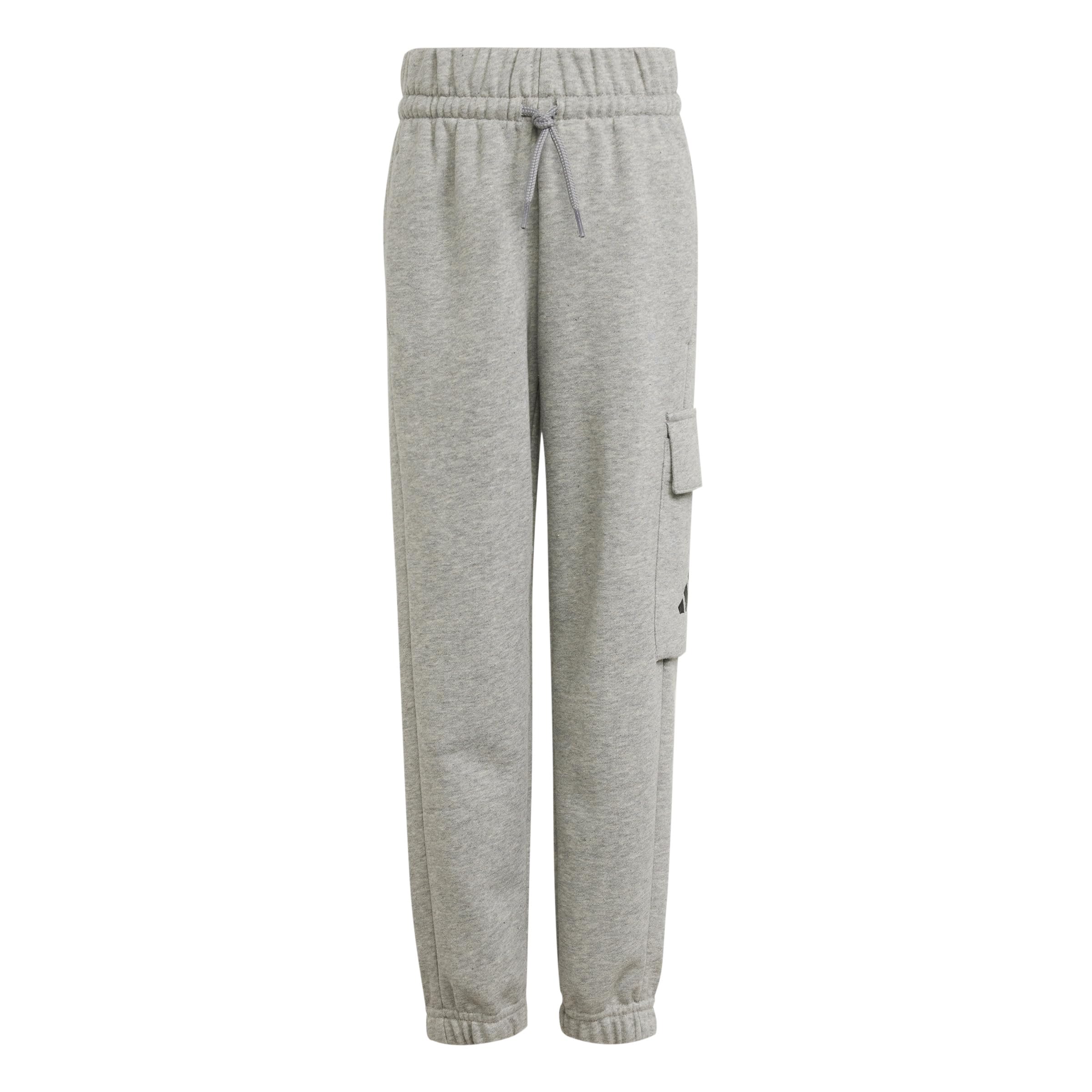 adidas Unisex Kids Essentials Cargo Pants, Medium Grey Heather/Black, 7-8 Years