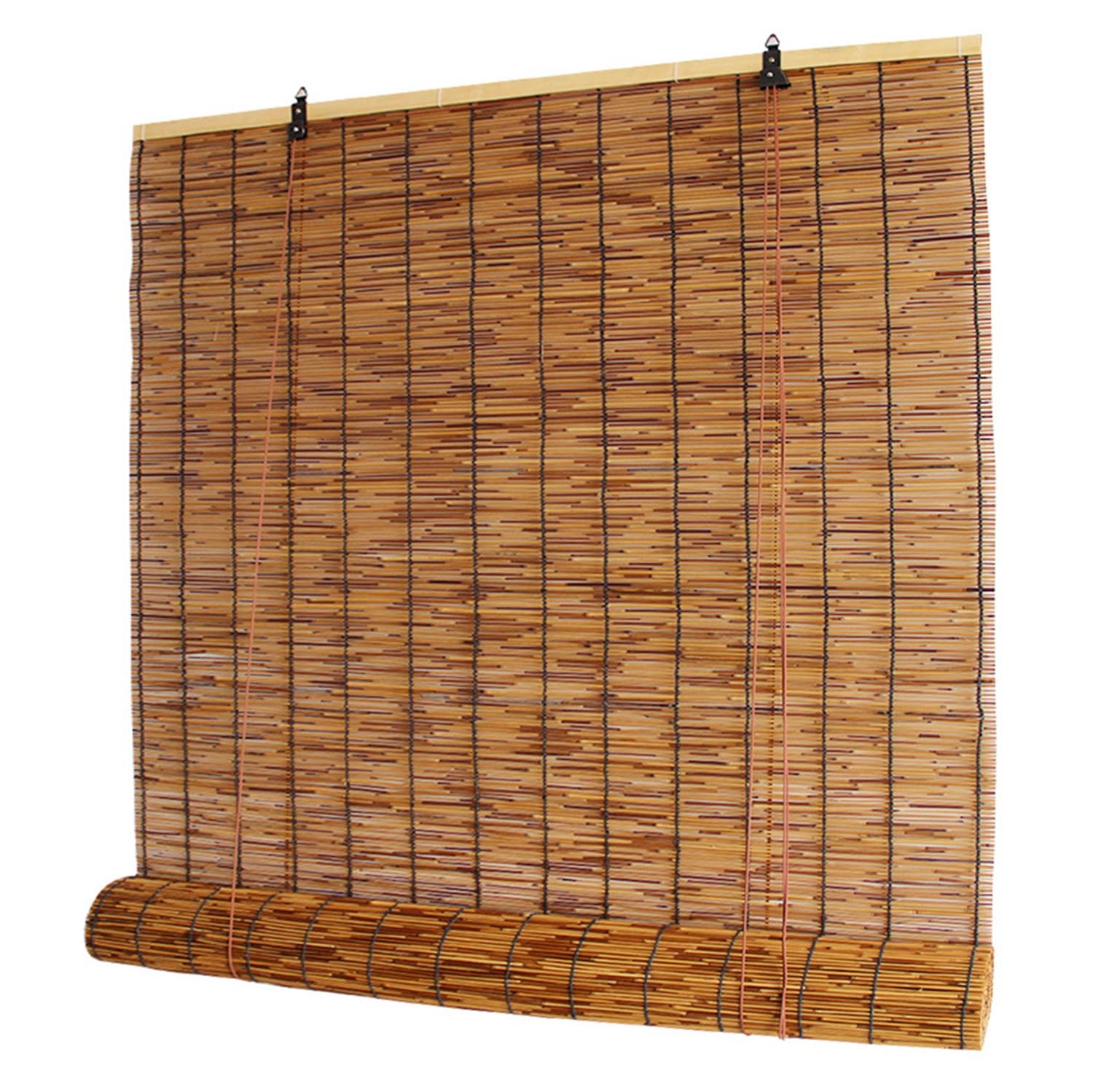 Bambusrollo aussenbereich 85 100 120 140 160 155cm Breit Balkon sichtschutz Bambus Rollo Schilf Vorhang Wetterfest Seitenzugrollo Outdoor(100W x 220H cm)