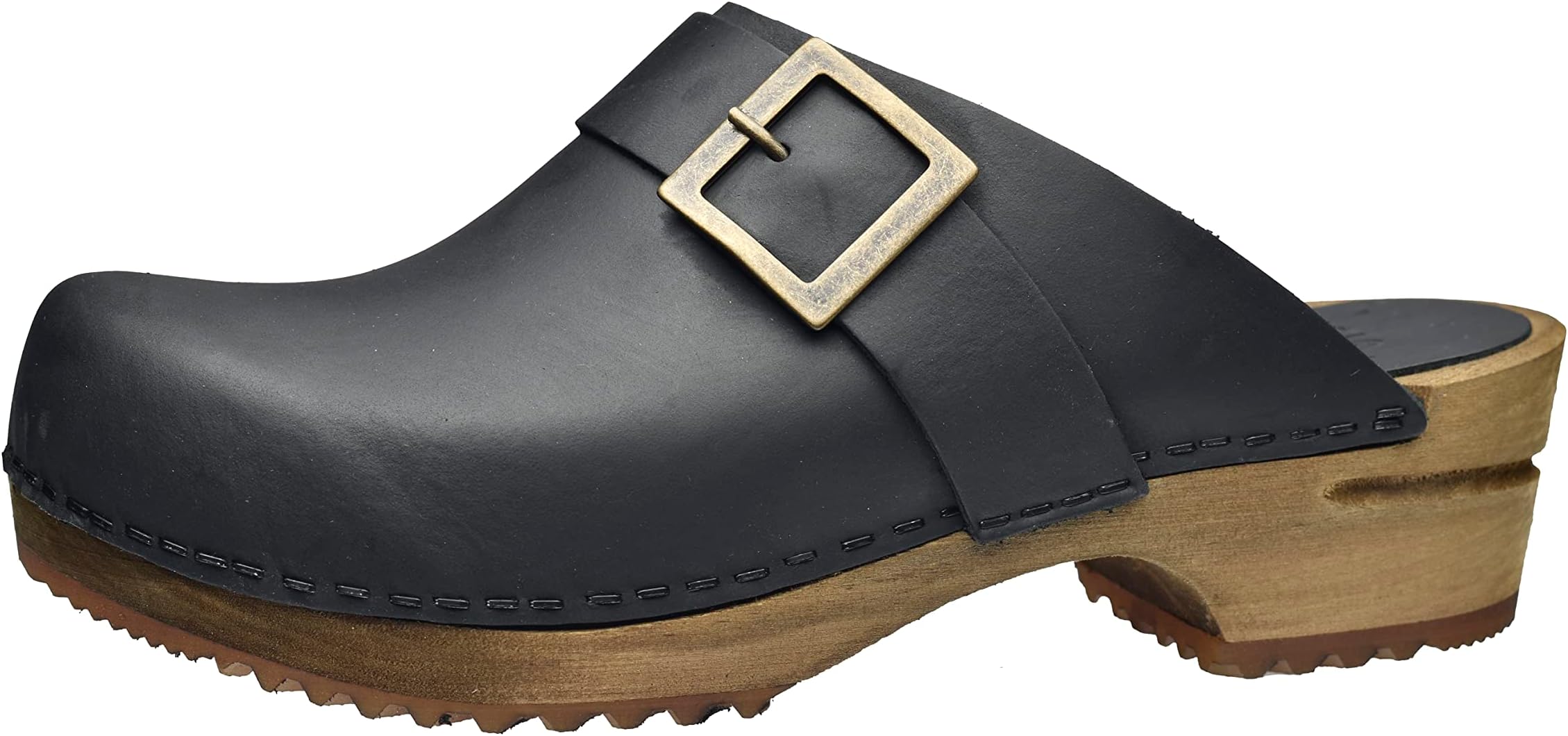 SanitaUrban Mule Clog | Original Handmade Wooden Leather Clog for Women | Sustainable Materials