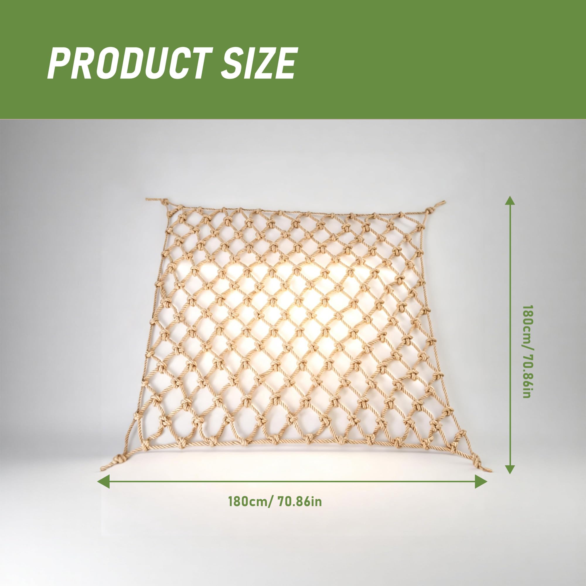 Filet de Jute pour Plantes 180 x 180 cm, Filet à Ramer Naturel pour Plantes Grimpantes et Tomates